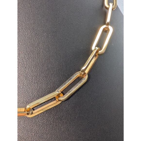 16"-18.5" Victoria Emerson 14K Plated Gold Tone Paperclip Chain Link Necklace - Picture 2 of 5